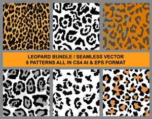 6 Leopard Vector Patterns Bundle Pack