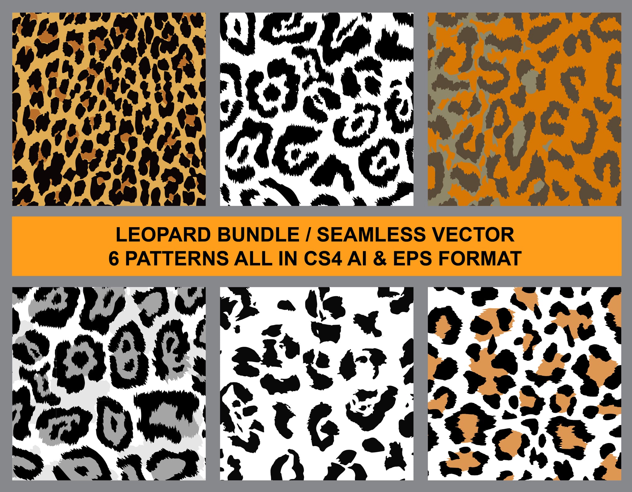 6 Leopard Vector Patterns Bundle Pack